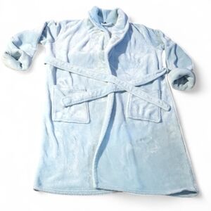 Size XL Ladies Light Blue Plush Bathrobe
